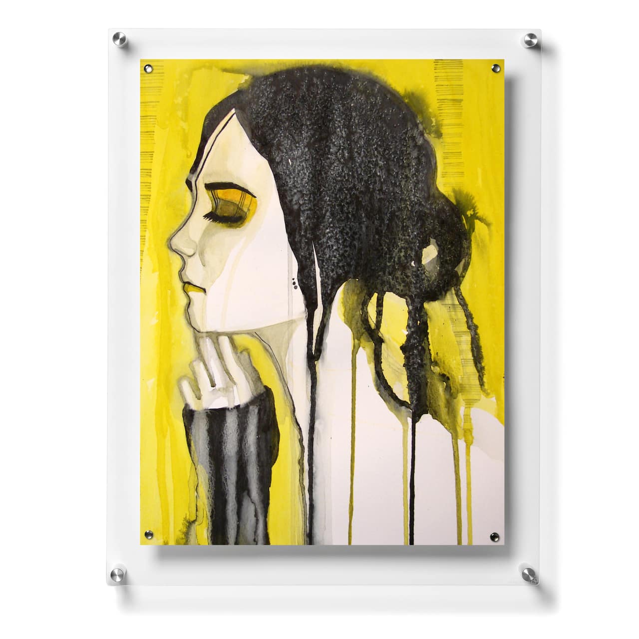 Wexel Art Single Panel Clear Acrylic Floating Wall Frame & Magnets with Silver Hardware